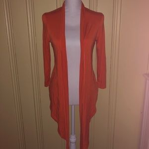 Orange blazer style cardigan